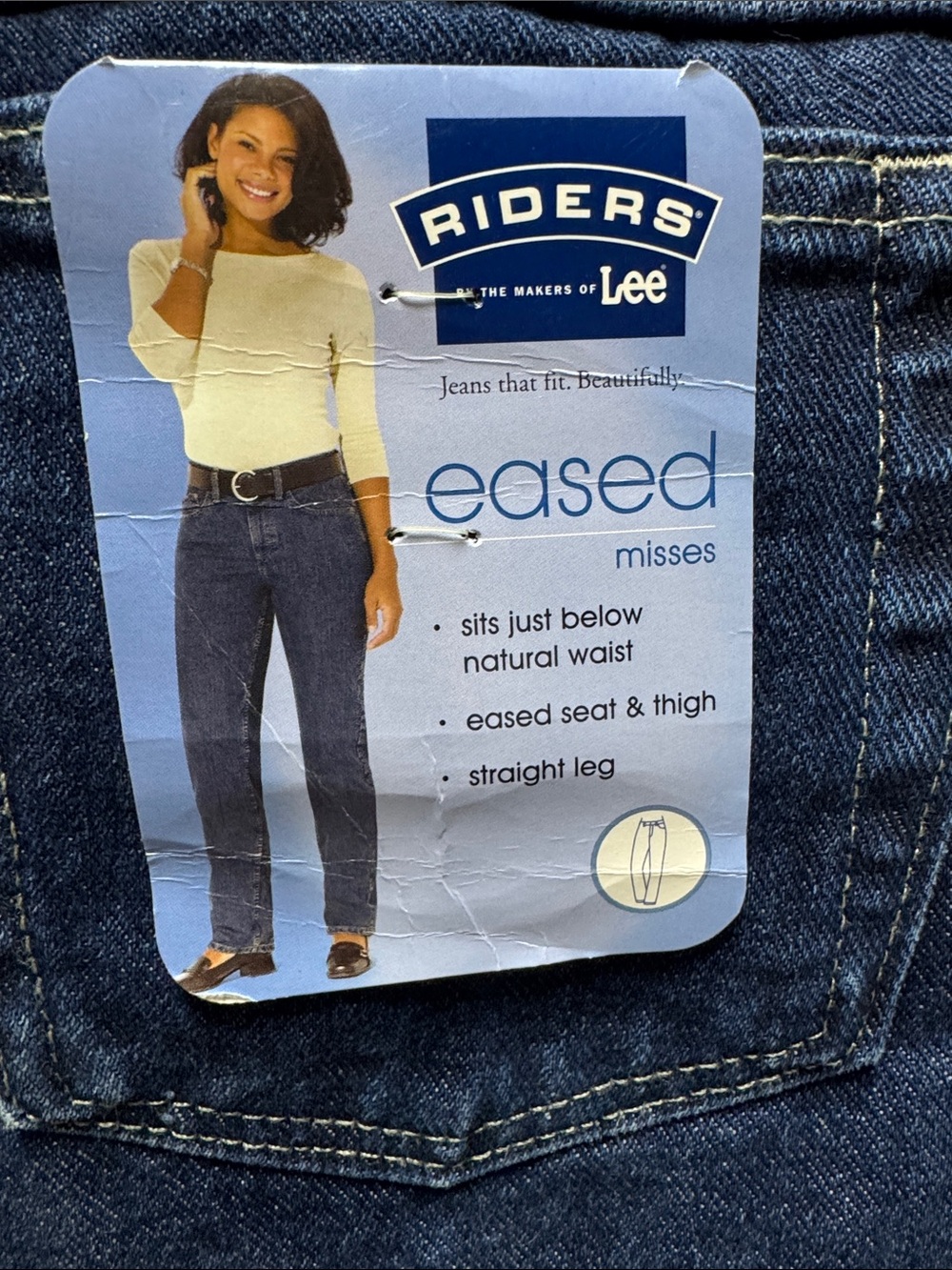 Riders by Lee Women’s Straight Leg Jeans — Dark Blue Denim